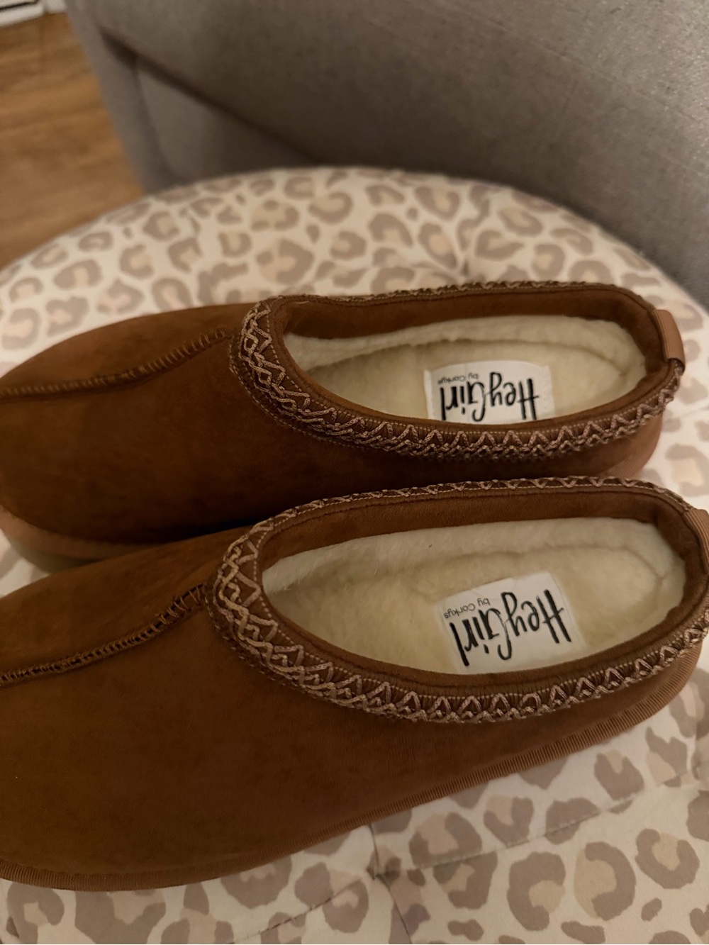 Corkys Brown Suede-Look Cozy Slip-On Slippers